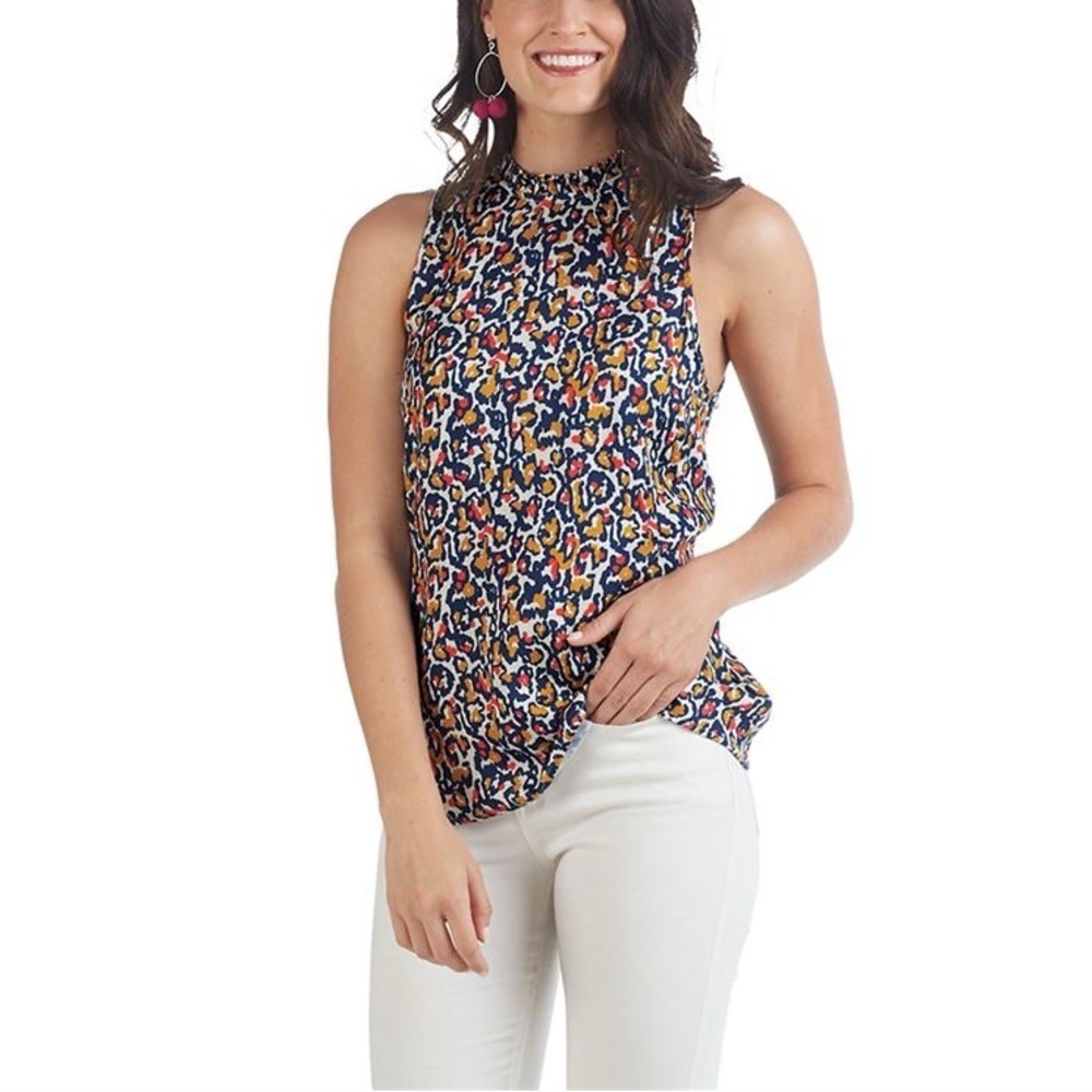 Mudpie Leopard Animal Print Multicolored Tank L